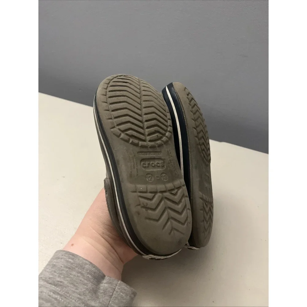 Children's Size 12/13 Gray Crocs Slip On Slipper Water Shoes Some Wear